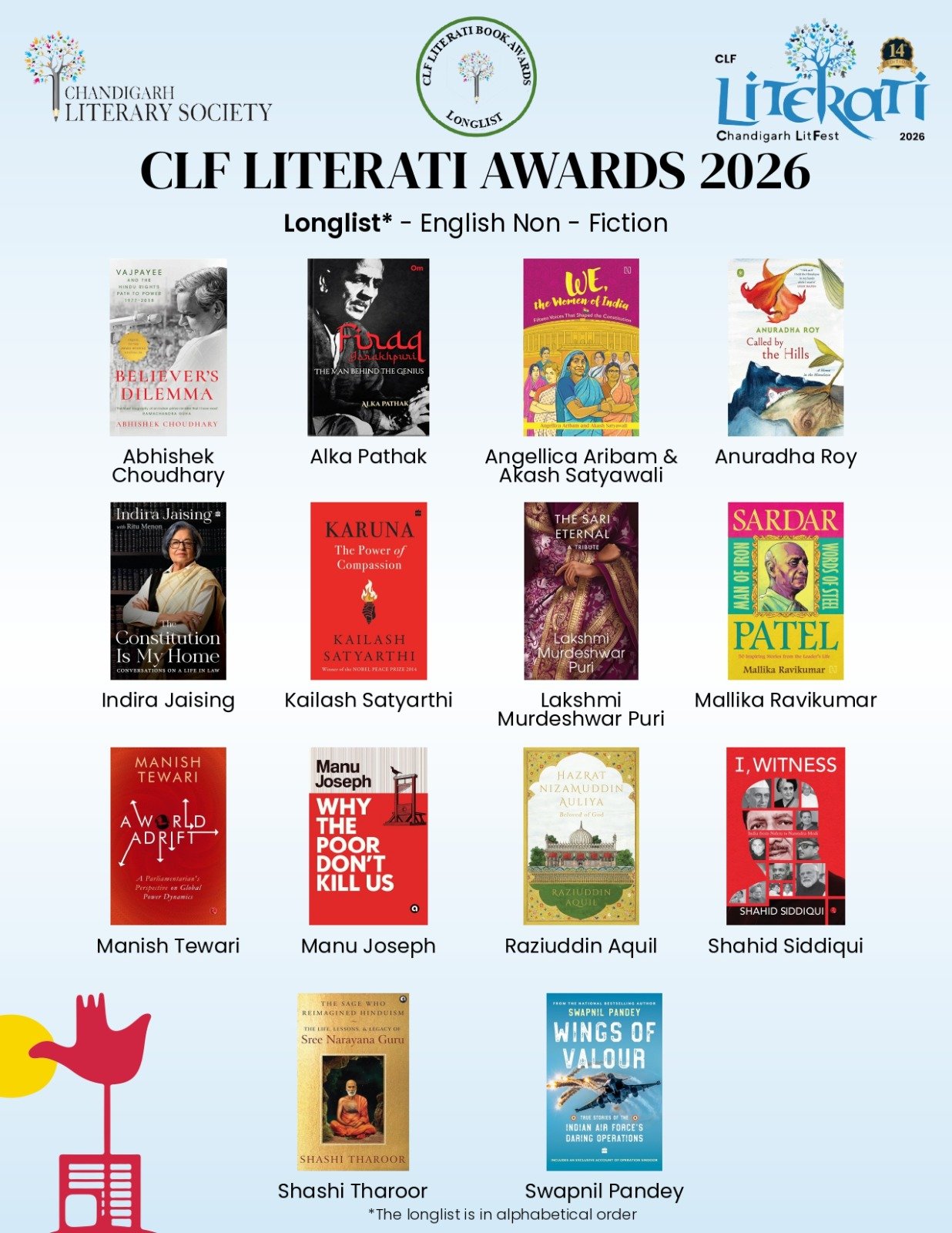 CLF Literati Awards 2026 Longlist: English Non-Fiction book and author list